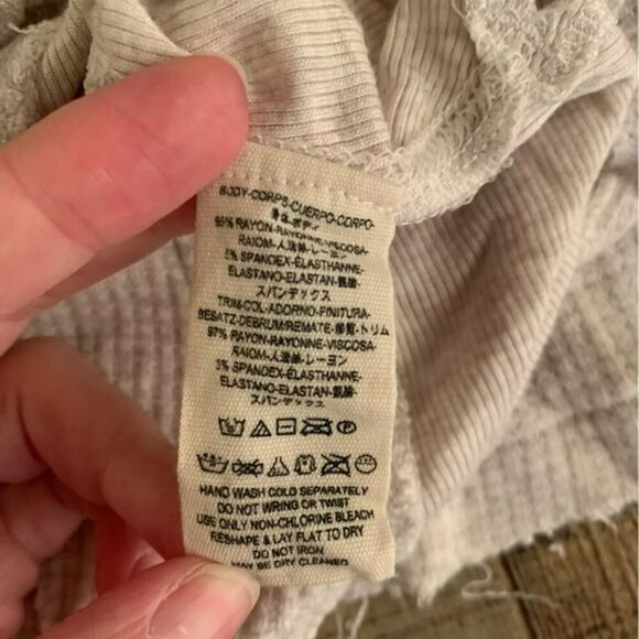 FP We the free womens oversized long sleeve peplum cream top -S - Picture 8 of 10